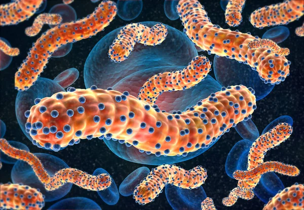 Virüs Kandaki Bakteri Bilimsel Geçmiş Hazırlayıcı — Stok fotoğraf