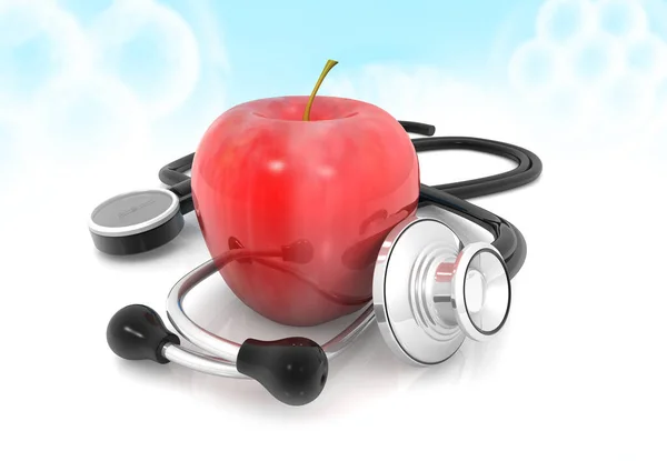 Stethoscope Apple Render — Stock Photo, Image