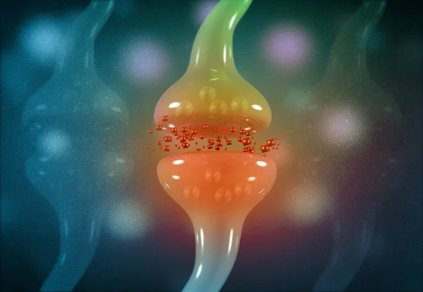 Нейронные Клетки Посылают Электрические Химические Сигналы Иллюстрация — стоковое фото