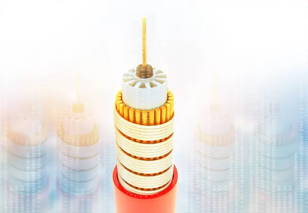 Fiber Optic Cable Futuristic Technological Background Illustration — Stock Photo, Image