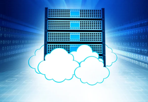 Chmura Obliczeniowa Technologia Chmury Serwer Chmury Futurystycznym Tle Technologicznym Ilustracja — Zdjęcie stockowe