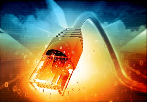 Network Cable Futuristic Technological Background Illustration — Stock Photo, Image