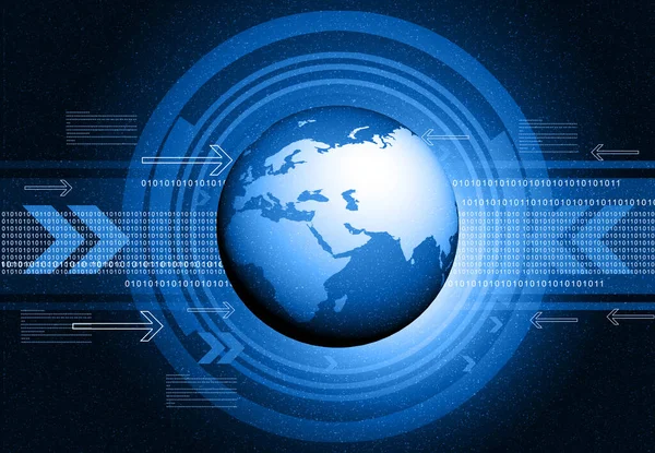 Globus Auf Futuristischem Technologie Hintergrund Illustration — Stockfoto