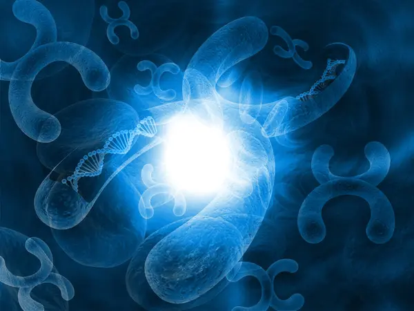 Chromosomen Abstracte Achtergrond Illustratie — Stockfoto