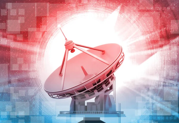 Antenne Satellite Sur Fond Technologique Abstrait Illustration — Photo