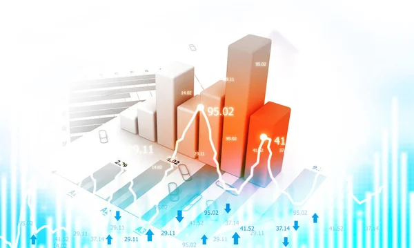 Grafico Digitale Del Mercato Azionario Dello Scambio Illustrazione — Foto Stock