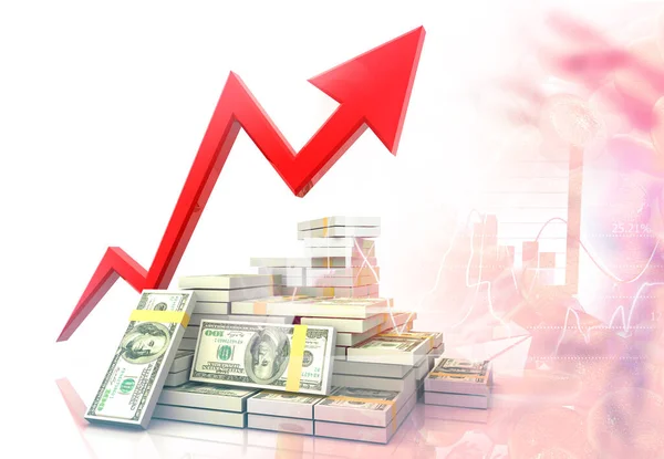 Gráfico Gráfico Digital Crescimento Dólar Ilustração — Fotografia de Stock