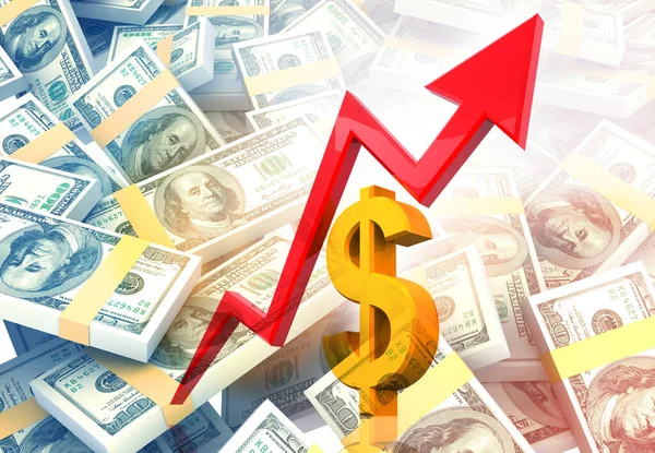 Graf Růstu Dolarové Měny Ilustrace — Stock fotografie