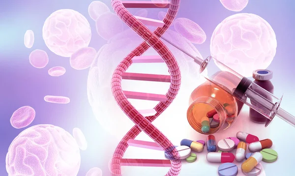 Ludzkie Dna Medycyną Genetyczną Ilustracja — Zdjęcie stockowe