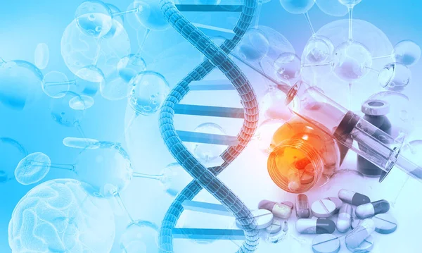 Ludzkie Dna Medycyną Genetyczną Ilustracja — Zdjęcie stockowe