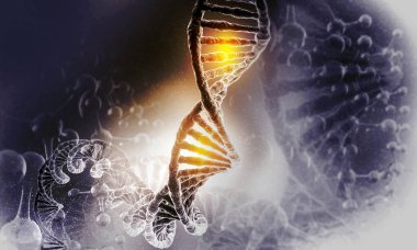 İnsan DNA 'sı soyut bir arka plan. 3d hazırlayıcı