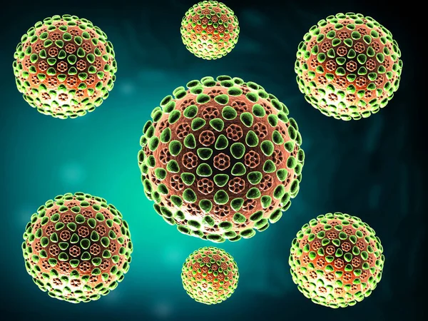 Vykreslování Virus Bakterie Abstraktní Pozadí Ilustrace — Stock fotografie