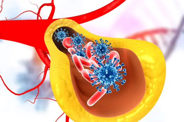 Virus Corriente Sanguínea Ilustración —  Fotos de Stock