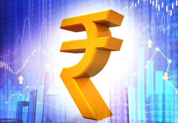 Indian Rupee Symbol Business Growth Chart Illustration — Stock Photo, Image