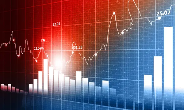 stock market finance graph background with abstract Growth graph chart. 2d illustration