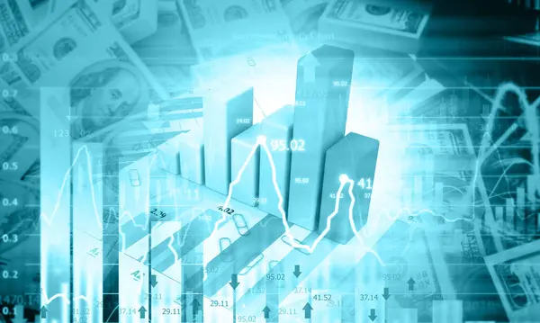 Financiële Beurs Grafiek Met Kandelaar Grafiek Beurzen Illustratie — Stockfoto