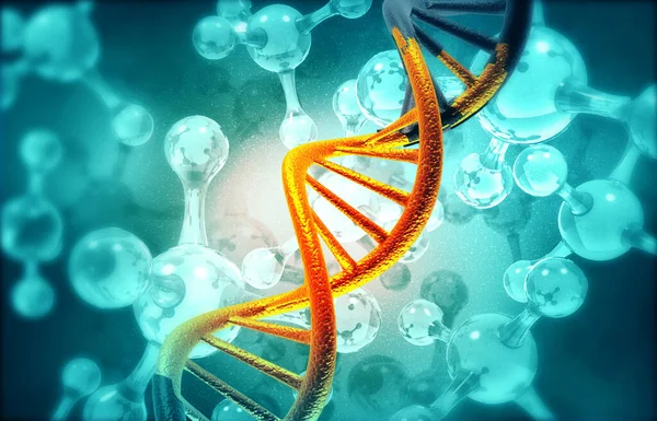 Abstract Dna Molecules Structure Science Background Illustration — Stock Photo, Image