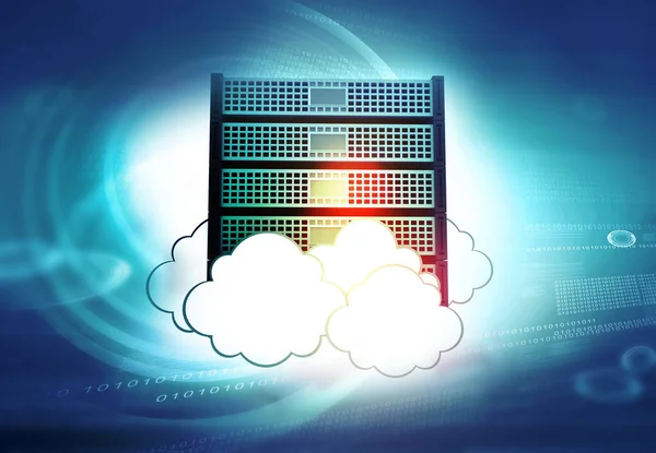 Cloud computing server, Cloud Computing Concept. 3d illustration