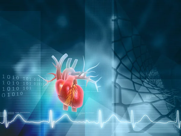 Heart health concept, abstract medical background. 3d illustration