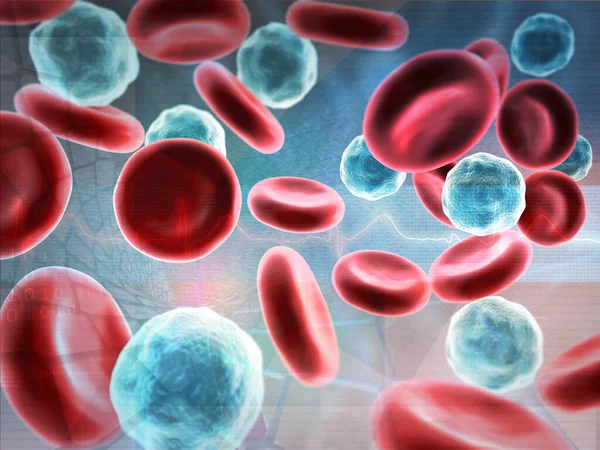 Red White Blood Cells Illustration — Stock Photo, Image