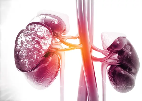 Diseased Human Kidney Science Background Illustration — Stock Photo, Image