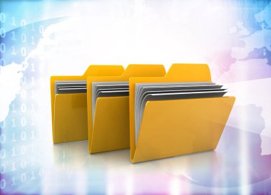 Teknoloji arkaplanındaki bilgisayar dizinleri. 3d illüstrasyon