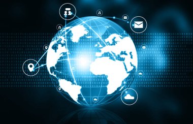 Küresel iletişim ağı. Telekomünikasyon. 3d illüstrasyon