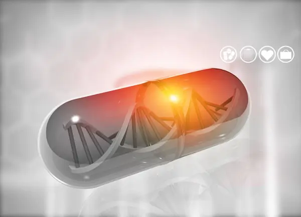 Pillole Dna Medicina Genetica Illustrazione — Foto Stock