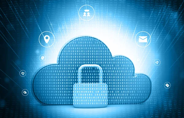Cloud Security Systems. cloud with closed padlock on technology background. 3d illustration