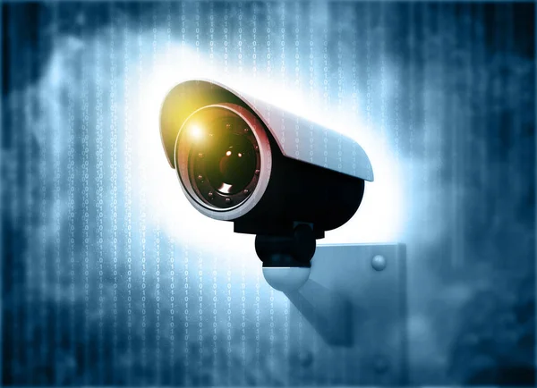 Dijital Arka Planda Ctv Güvenlik Kamerası Illüstrasyon — Stok fotoğraf