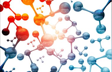 Soyut molekül arkaplanı. 3d resimleme