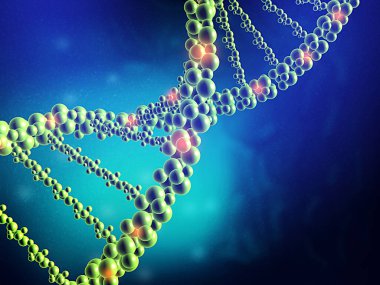 DNA soyut bilim arka plan üzerinde. 3D çizim 