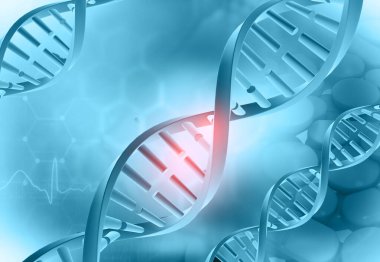 DNA soyut bilim arka plan üzerinde. 3D çizim