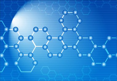 Soyut molekül arkaplanı. Modern bilim. 3d illüstrasyon