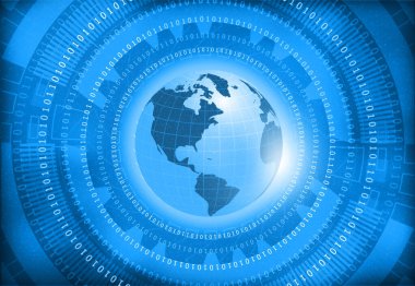 Dijital dünya teknolojisi konsepti. Soyut teknoloji geçmişi. 3d illüstrasyon