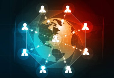 Küresel iş ağı bağlantıları. 3d illüstrasyon