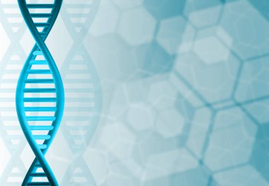 Bilim geçmişindeki DNA iplikleri. 3d illüstrasyon
