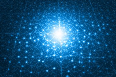 İkili akımlı fütürist noktalar ve çizgiler. Soyut teknoloji geçmişi. Dijital illüstrasyon