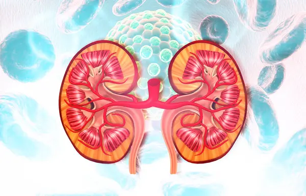 Human Kidney Medical Background Illustration — Stock Photo, Image