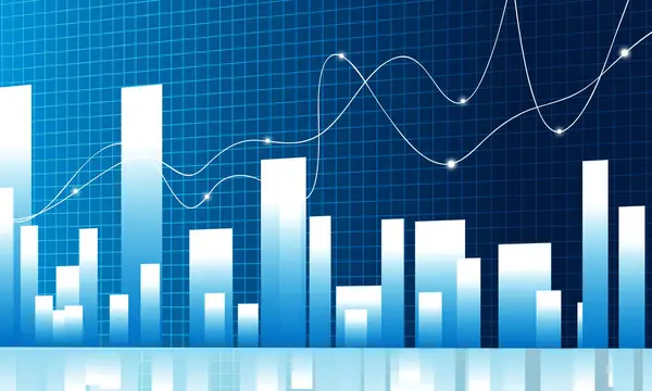 stock market finance graph background with abstract Growth graph chart. 2d illustration