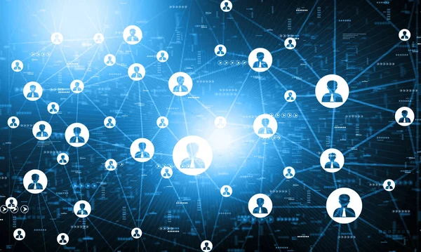 Küresel iş ağı kavramı, internet iletişimi. Dijital illüstrasyon