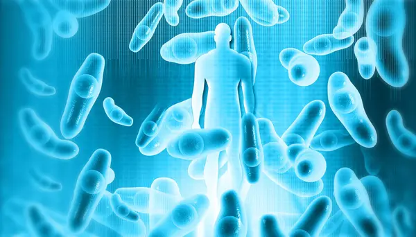 Virus Bacteria Human Body Background Illustration — Stock Photo, Image
