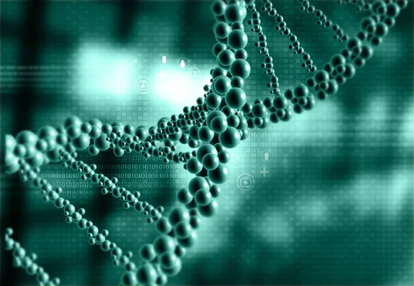 DNA molecules on the beautiful scientific background. Biotechnology cocnept.  3d illustration