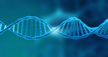 Bilimsel arkaplanda DNA. 3d illüstrasyon