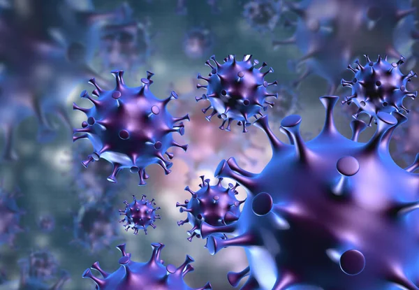 Virus Bacteriële Cellen Achtergrond Illustratie — Stockfoto