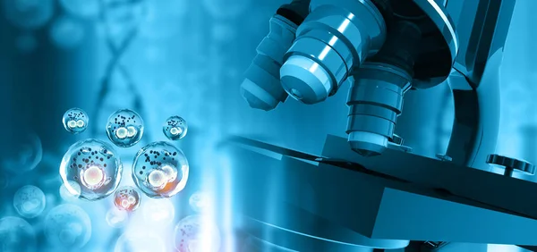 Microscope Dna Molecules Cells Scientific Background Illustration — Stock Photo, Image