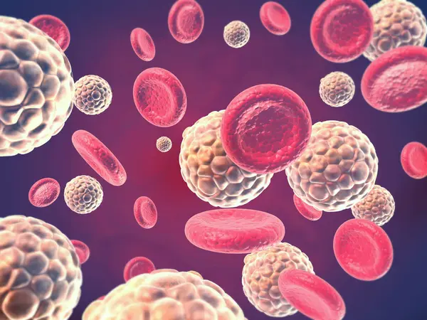 红血球病毒医学背景上的细菌3D说明 — 图库照片