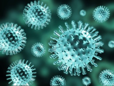 Virüs enfeksiyonu kronik hastalıklara neden olur. 3d illüstrasyon