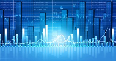 Finansal borsa grafiği. 3d illüstrasyon