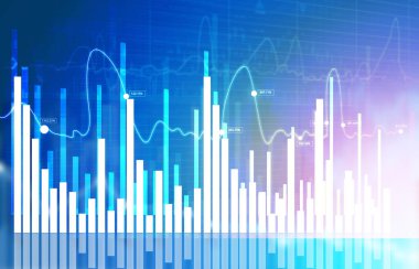 Finansal borsa grafiği. Dijital illüstrasyon